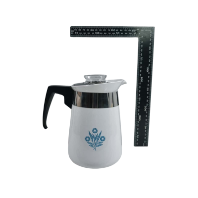 Corning Ware 4 Cup Coffee Pot Pitcher With Glass Lid and Inner - Strainer 