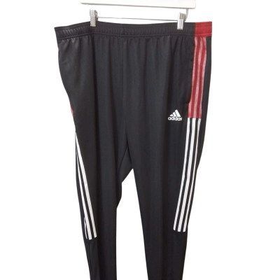 Adidas Mens Size XXL Track Pants Black  / Red / White 