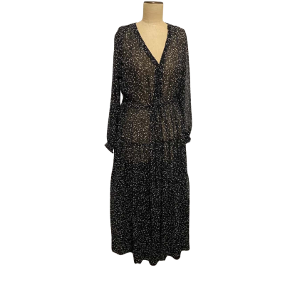 Preview Womens  Size 12 Casual Dress / Cocktail Dress / Long Sleeve Dress / Maxi Dress Black  / Off White / Pattern 