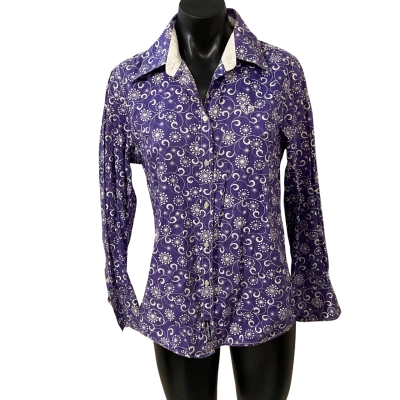  BULLZYE Size 12 Long Sleeve Top Pattern / Purple 
