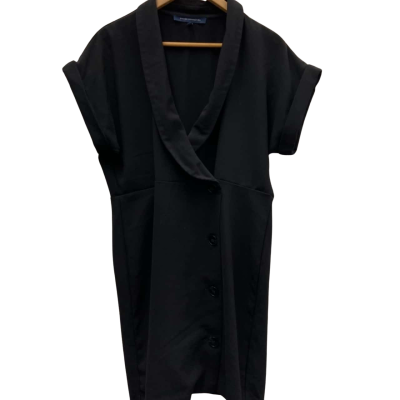 French Connection Size 16 Midi/ Short Sleeve Dress  Black  