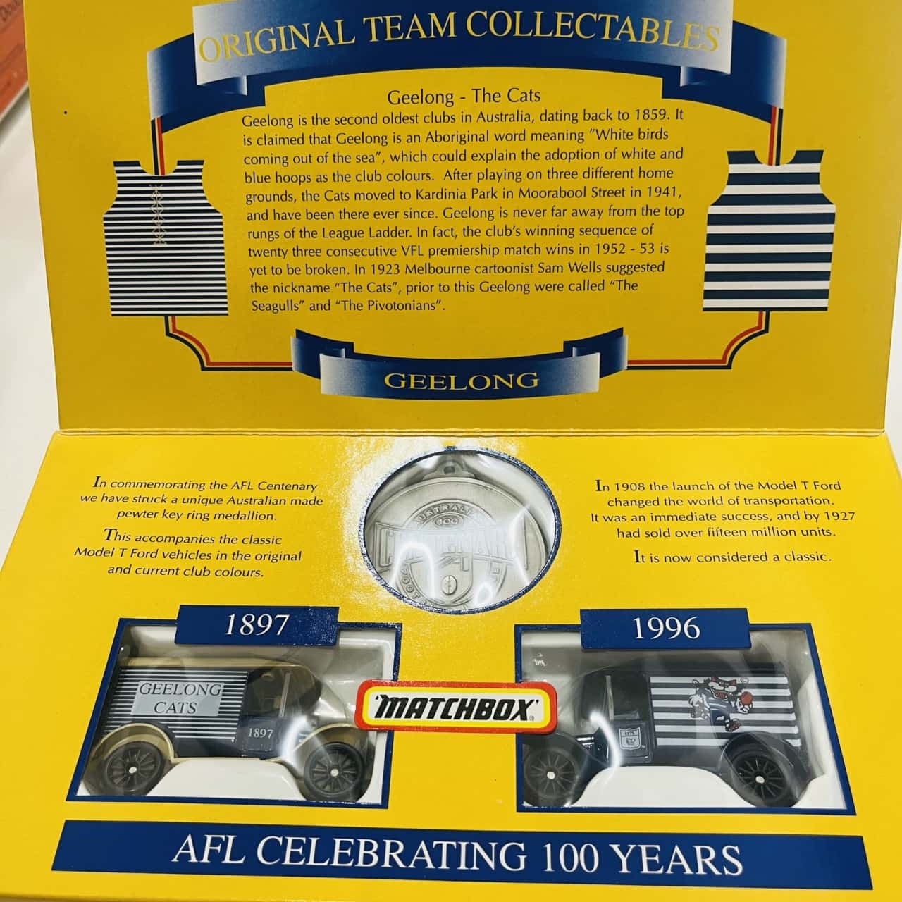 Geelong Cats AFL Celebrating 100 Years Matchbox Collector Set