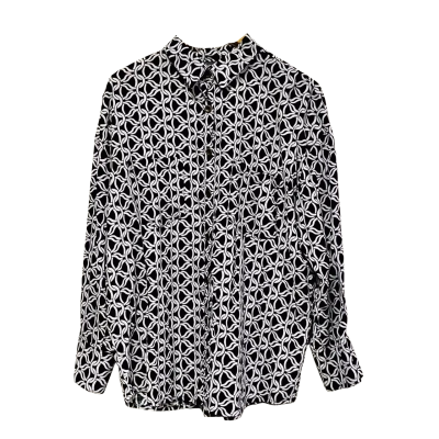 BNWT, Kennedys, Men’s S/M, Black / White Pattern Button-Up Shirt w/ Chest Pockets