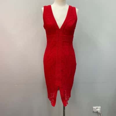 Bardot Womens  Size 10 Lacey Dress Red 