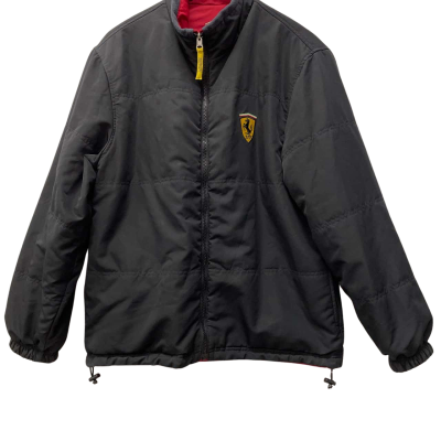 Ferrari Mens Size M Front Zipper Black  