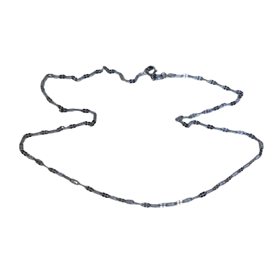   Womens Chain Necklace Silver 18KGP