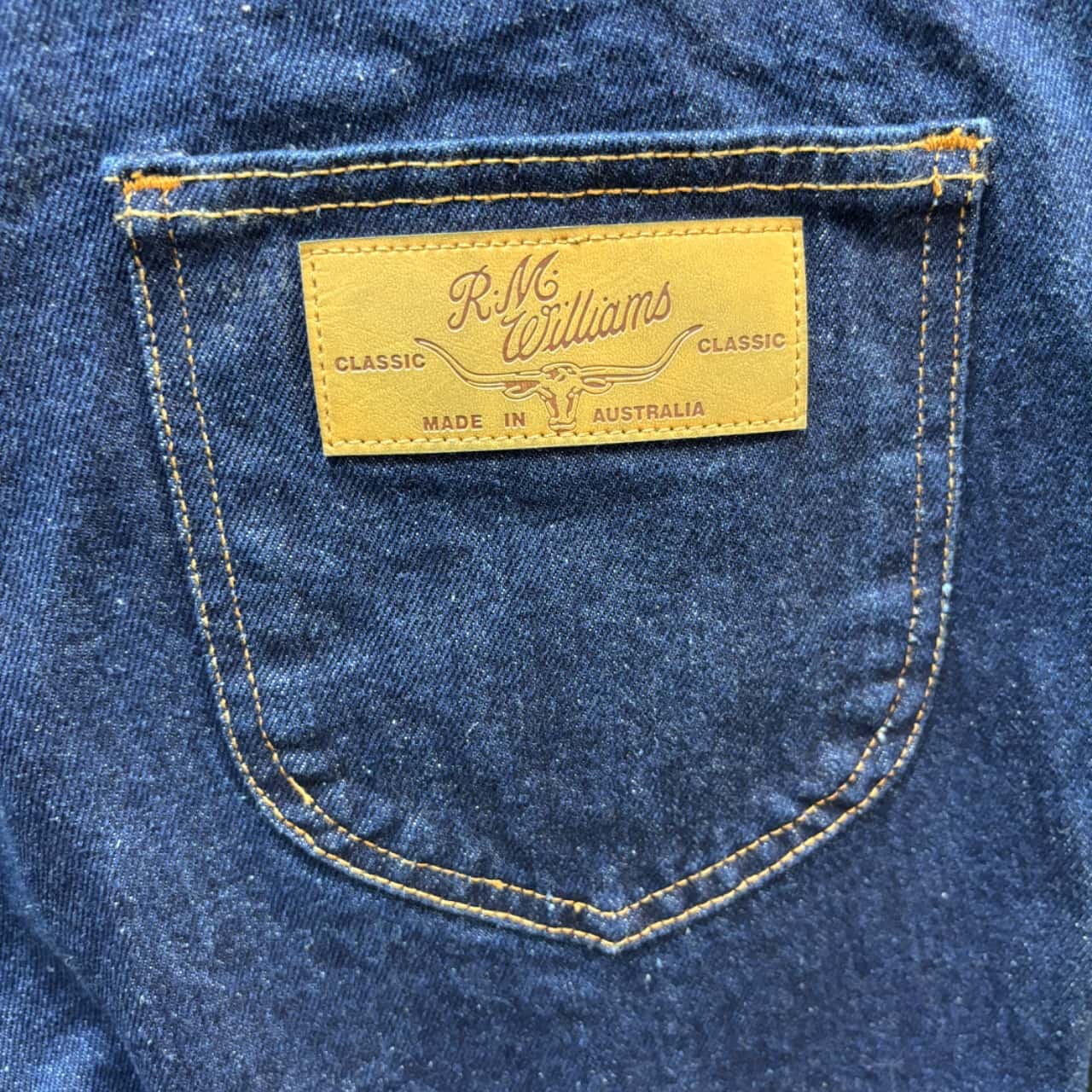 Thomas Williams Rigger R.M. Williams Mens Size 38 Slim Blue Rigger Jeans BNWT(s) - New With ...