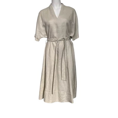 Grace Hill Womens Linen Dress Size 16 Beige 