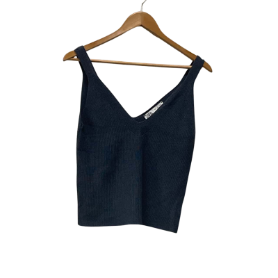 Zara Womens  Size S Sleeveless V-Neck Top Grey 