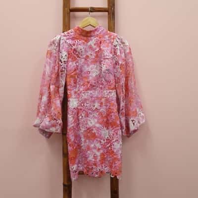 Mossman Women's Size 6 The Wonderland Mini Dress Pink Tie Dye - New With Tags