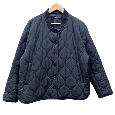 The Ark Black Quilted Bomber Jacket Size M