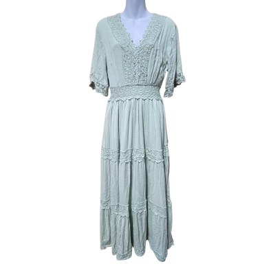 Gingham and Heels Womens Size 12 Maxi Dress Green