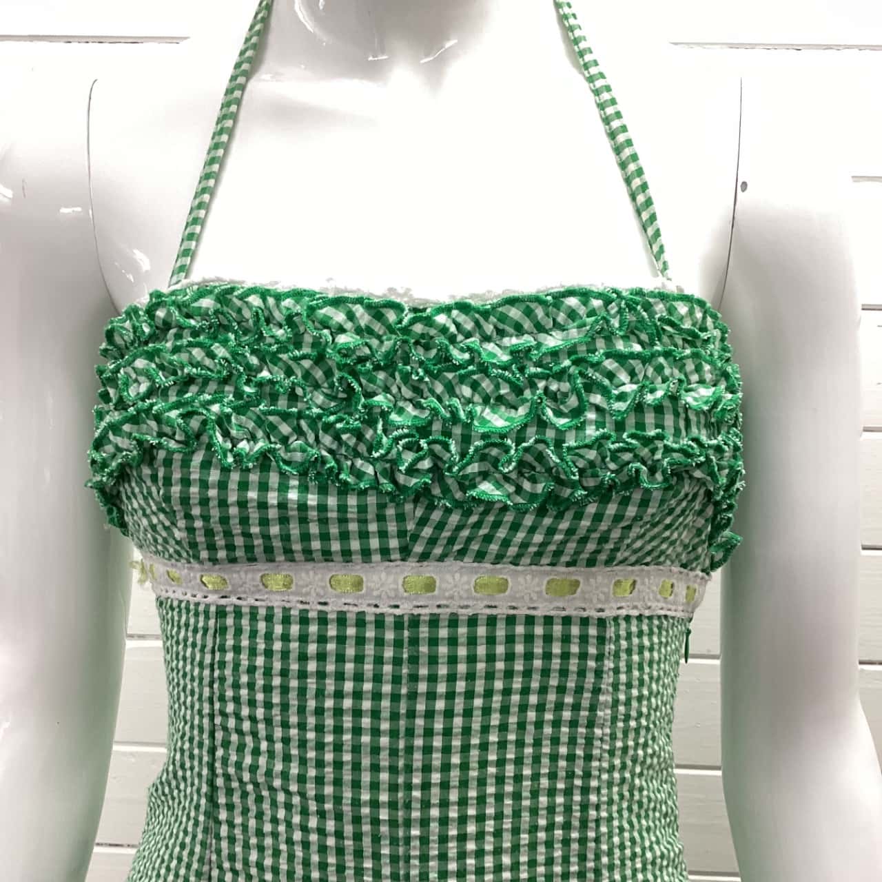Gingham Halter Neck Cami Top