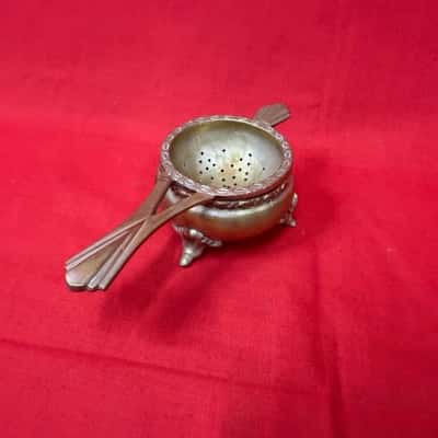 Vintage Silver Plated Tea Strainer Set