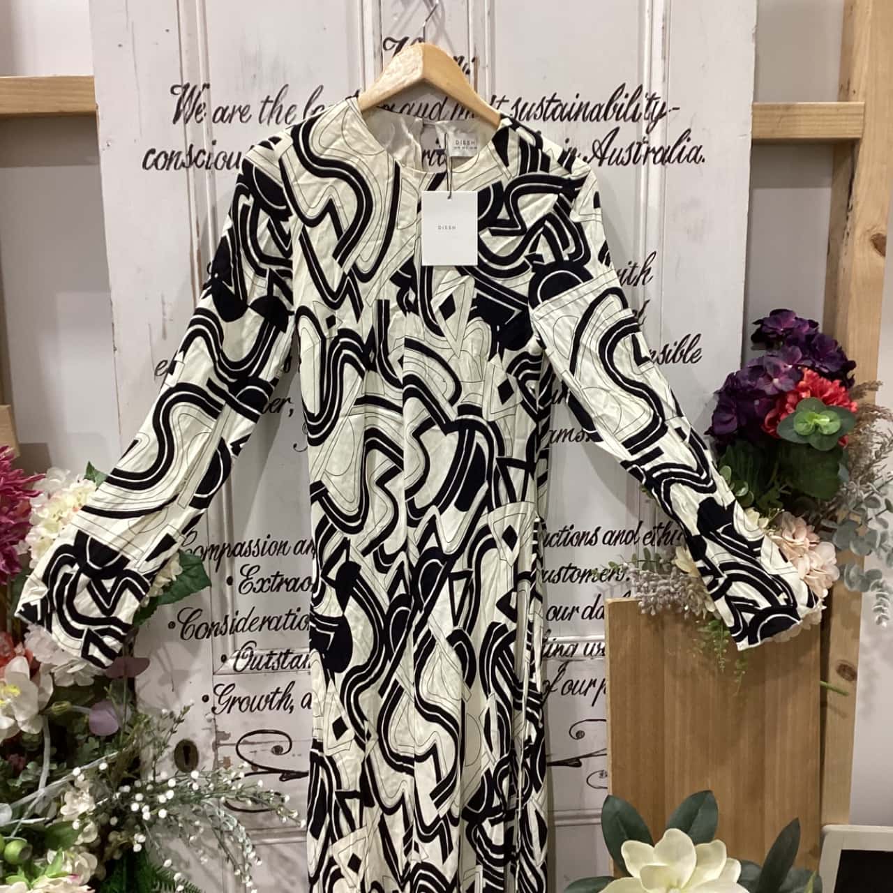 knee length dresses for ladies HAL PLASTER LONG SLEEVE MIDI DRESS – DISSH main image 0