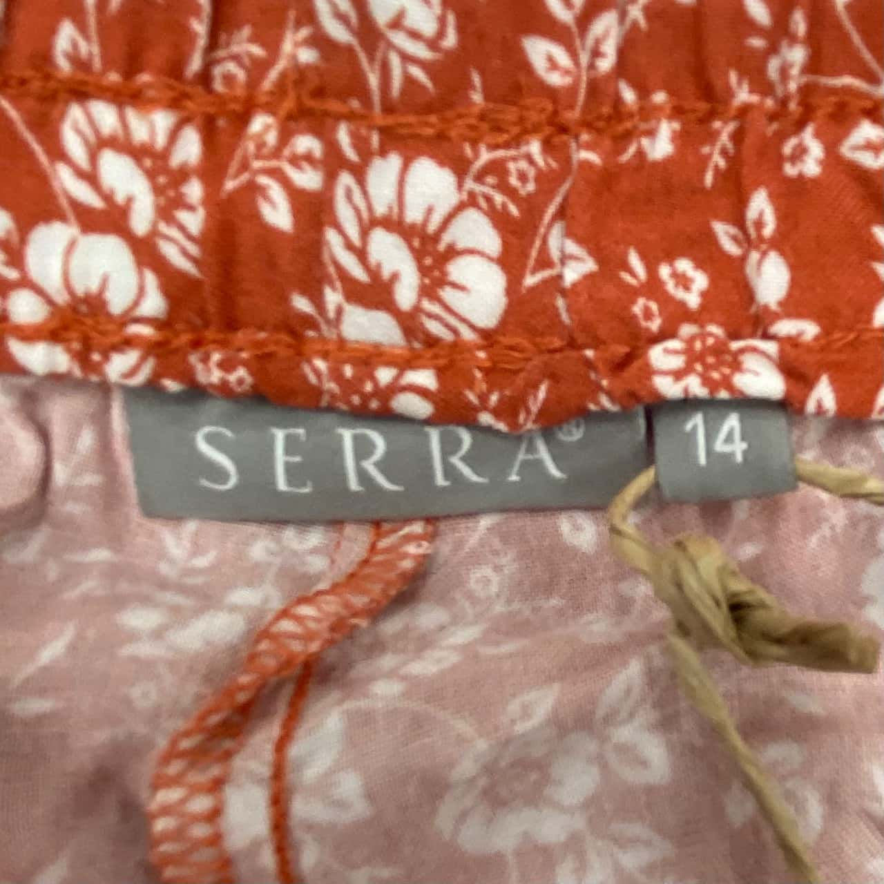 Serra Size 14 Flared Beach Pants Floral / Orange