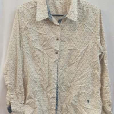 Thomas Cook Womens  Size 16 Long Sleeve Shirt Brown / White 