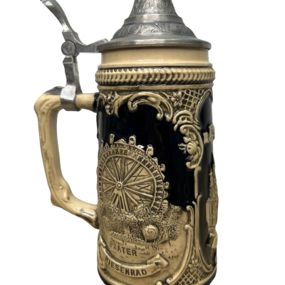 Vintage Ceramic Lidded Beer Stein Stephansdom