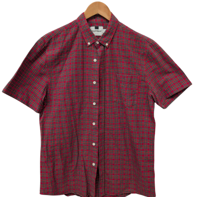 Topman Mens Red Checked Short Sleeve Shirt 