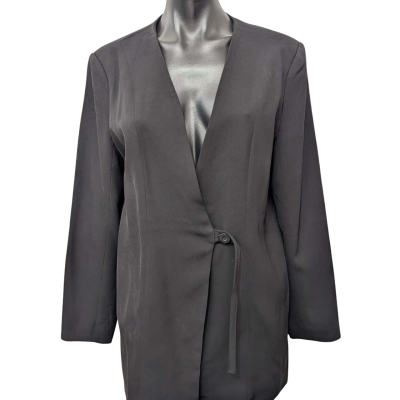 Alpha60 Womens Black Single Button Blazer