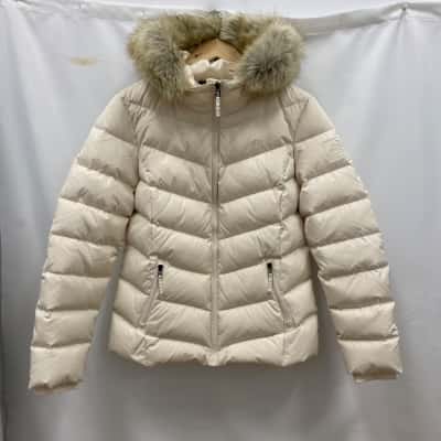 Calvin Klein Jeans Women's Puffer Jacket Size L Cream 