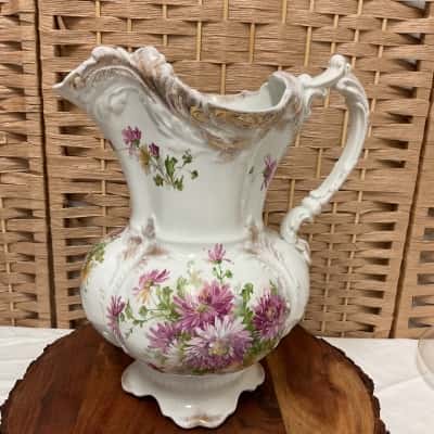 Vintage J&G Meakin Hanley England Pottery Large Pitcher Jug Pink Flower Collectable Wedding Birthday Gift 
