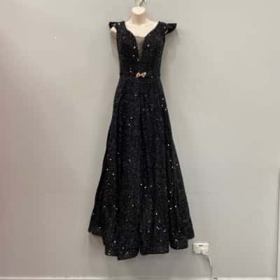  Womens  Size 12 Formal Dress Black  Sequins