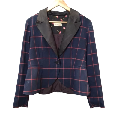 Chitra's Closet Women's Size 10 Navy Blue / Orange Blazer