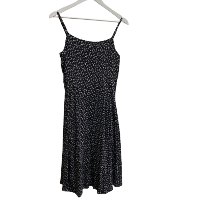 Calvin Klein Womens Size S Midi Dress Black  / White 