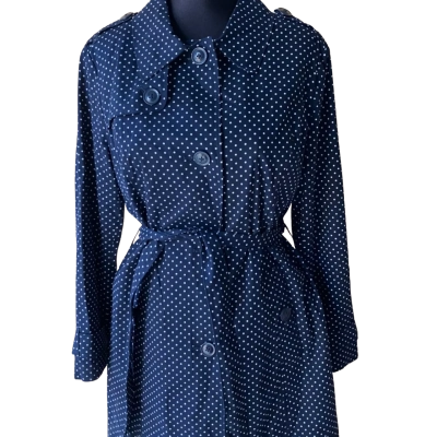 London Fog Womens Size L Navy Trenchcoat BNWT