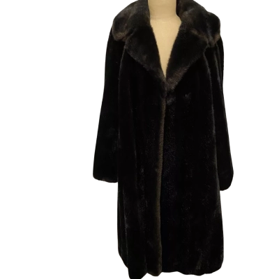  Womens  Size 18 Fur Coat Black  