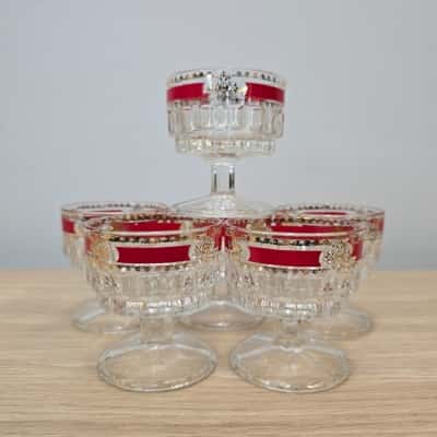 Vintage Set Of 6 Italian Crystal Liquor Glasses