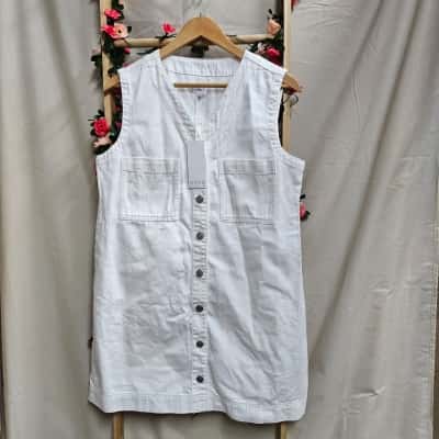 Womens Grab Denim White Dress Size 12 RRP $89.95