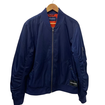 Calvin Klein Jeans Mens  Size L Bomber Navy Blue 