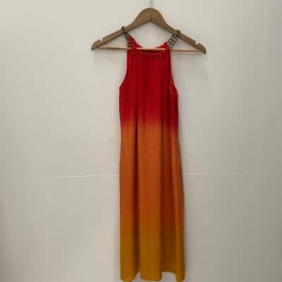 Kenneth Cole Reaction Womens Size 2 Cocktail Dress Orange / Red 