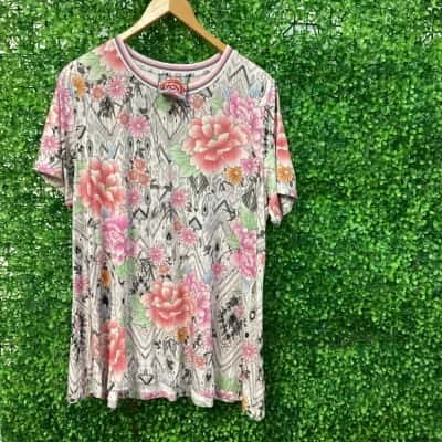 Johnny Was Womens  Size L Crew Neck Top Multicoloured 