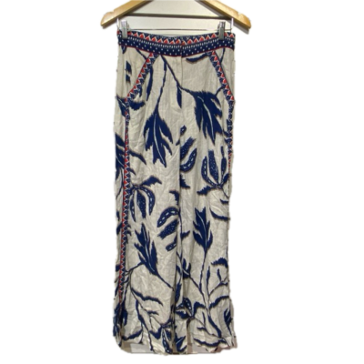 Once/Was Womens Pants Size 1 Blue / Cream / Red 