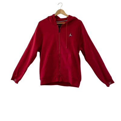 AIR JORDAN Men's Essentials Full Zip Fleece Hoodie Size Small - Gym Red  (RRP $145.98)
