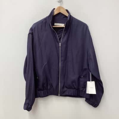 NEW - Dion Lee Silk Blouson Bomber Jacket Navy Size UK 12 - RRP $1190.00 