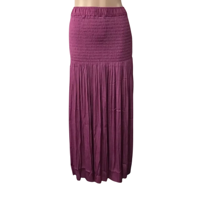 Saba Womens Size 8 Orchid Pink Lillian Shirred Midi Skirt (new)