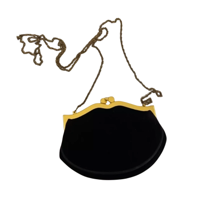 Womens Olga Berg black velvet mini evening bag