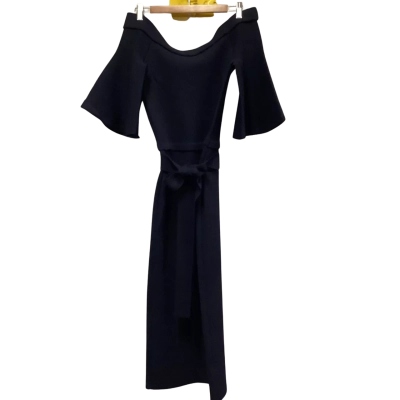 Scanlan Theodore Womens  Size S Midi Dress / Off The Shoulder Dress Navy Blue 