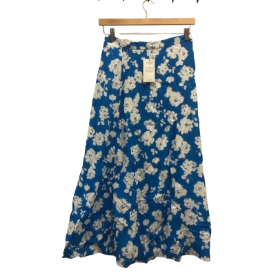 Kookai Womens  Size 38 Longline Skirt Blue / White BNWT$180