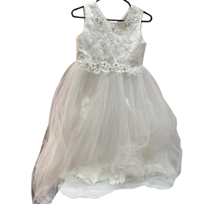 Elegant Pretty Baby Girls White Tulle Dress – Size 12-14 #specialoccasiondress #christeningdress #flowergirl