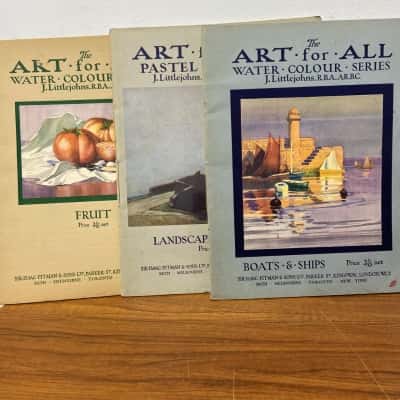 Set of 3 vintage “Art for All” water colour series by J Littlejohn