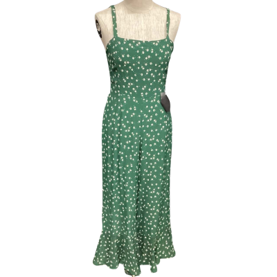 Faithfull The Brand Size 10 Flair Leg Jumpsuit Floral / Green / White 