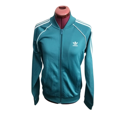 Adidas Womens  Size S Classic Teal Zip Up Jacket
