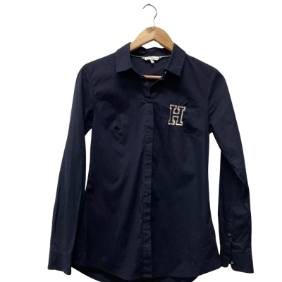 Tommy Hilfiger Womens  Size 8 Long Sleeve Shirt Navy Blue 