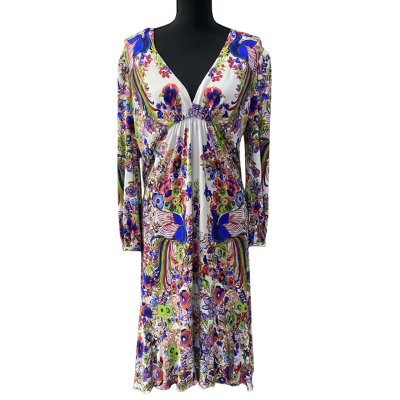 Roberto Cavalli multi coloured floral dress