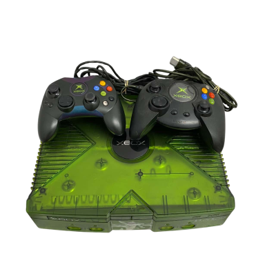 Original Xbox Halo Edition Console with 2 Game Controllers